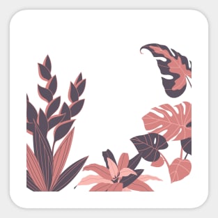 Pink pale flowers and plants Sticker